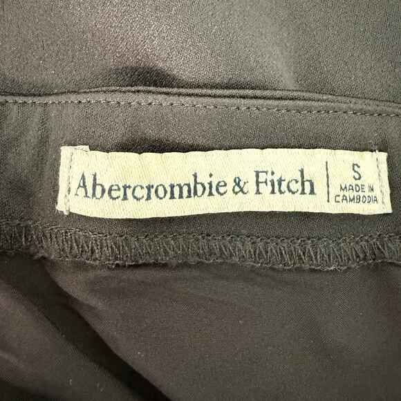 Abercrombie & Fitch Satin Mini Skirt Black Slit Skirt Y2K Clueless Style | Small - Picture 4 of 8